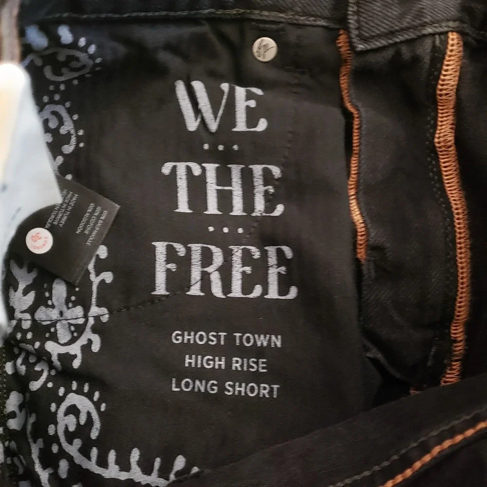 Free People Ghost Town High‎ Rise Long Short Size 26 NWT